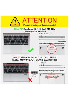 Generic Snap On Laptop Case Cover Compatible with MacBook Air 13.6 Inch 2022 Release A2681 M2 Chip w/Liquid Retina Display & Touch ID Protective Plastic Hard Shell Case Cover (Crystal Black)  - Image 2