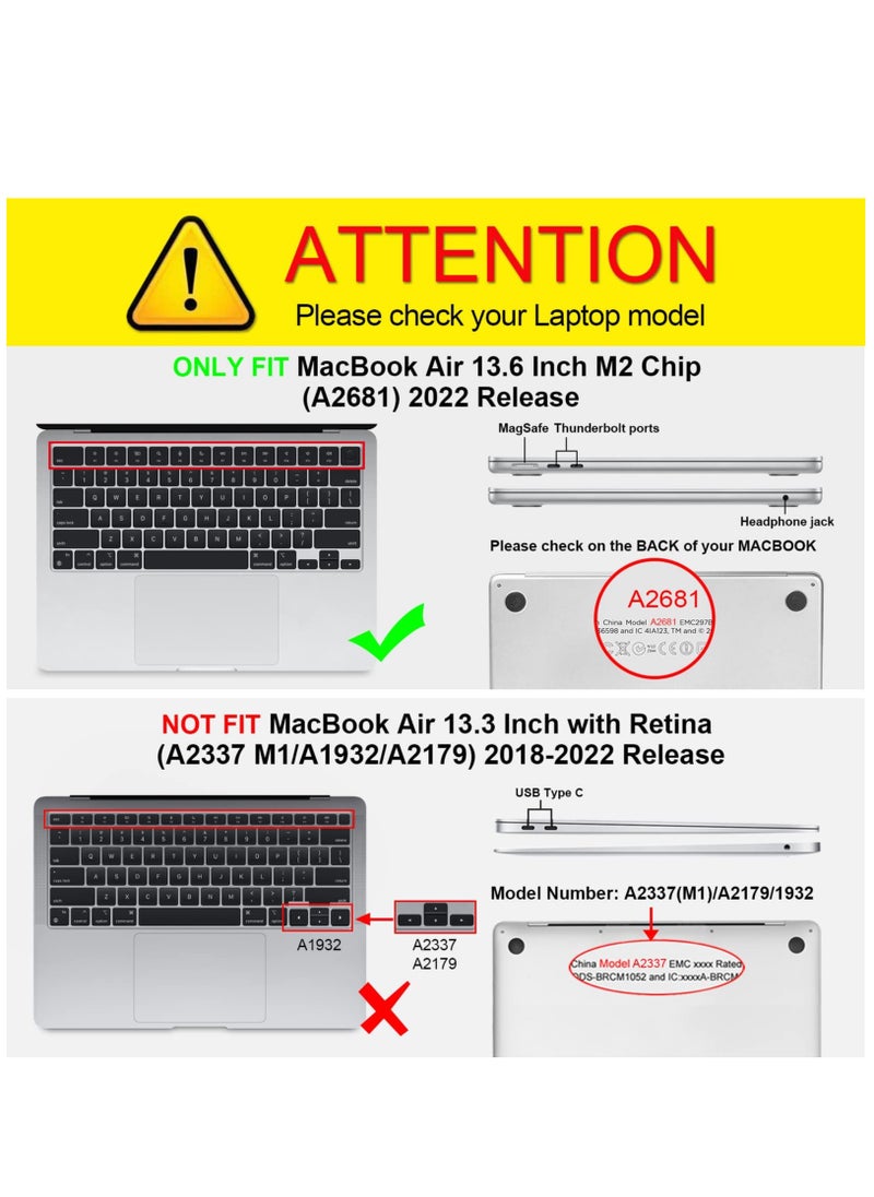 Generic Snap On Laptop Case Cover Compatible with MacBook Air 13.6 Inch 2022 Release A2681 M2 Chip w/Liquid Retina Display & Touch ID Protective Plastic Hard Shell Case Cover (Crystal Black)  - Image 2
