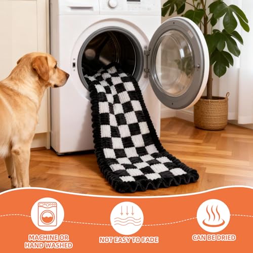 LEHNI Backseat Pet Bed Mat, Deluxe Dog Seat Covers,Truck Plaid Dog Bed for Car Back Seat, Non-Slip Travel Pet Mat, Back seat Extenders for Car/SUV (for L-Black/White) - Image 5