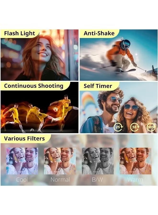 زونبون كاميرا رقمية 4K للتصوير - كاميرا تسجيل فيديو بتركيز تلقائي ودقة 64 ميجابكسل - شاشة قابلة للقلب بزاوية 180 درجة - تكبير رقمي 18X - تسجيل مقاطع فيديو بدقة 4K - بطاقة SD سعة 64 جيجابايت - Image 5