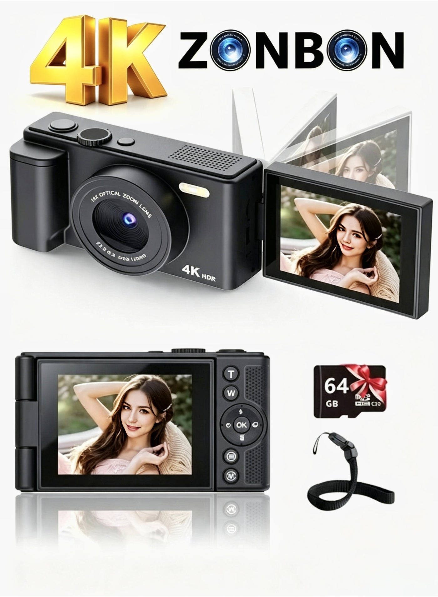 زونبون Zonbon 4k Digital Camera 64GB