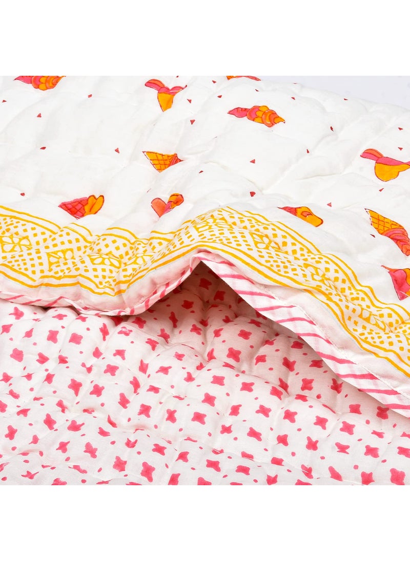MOM'S HOME MOM'S HOME Organic Cotton Baby Quilt | 100 * 150cm | 0-5 Years | Ice-Cream  - Image 4