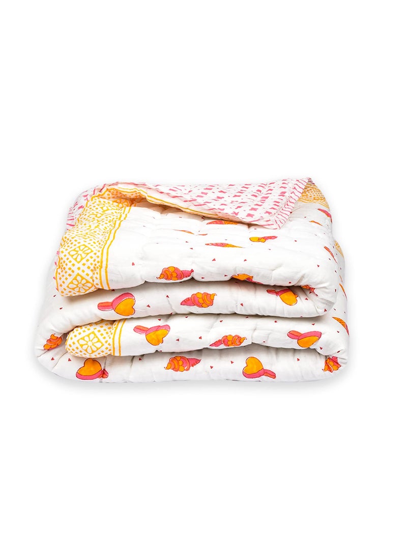 MOM'S HOME MOM'S HOME Organic Cotton Baby Quilt | 100 * 150cm | 0-5 Years | Ice-Cream  - Image 3