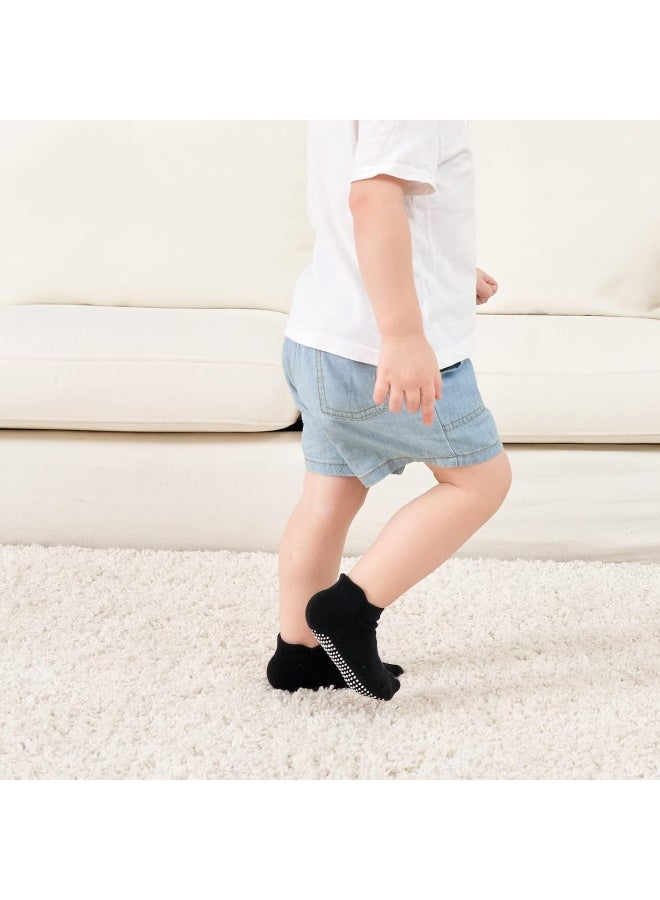 ZAPLES Baby Non Slip Grip Ankle Socks with Non Skid Soles for Infants Toddlers Kids Boys Girls, Black, 12-36 Months - Image 5