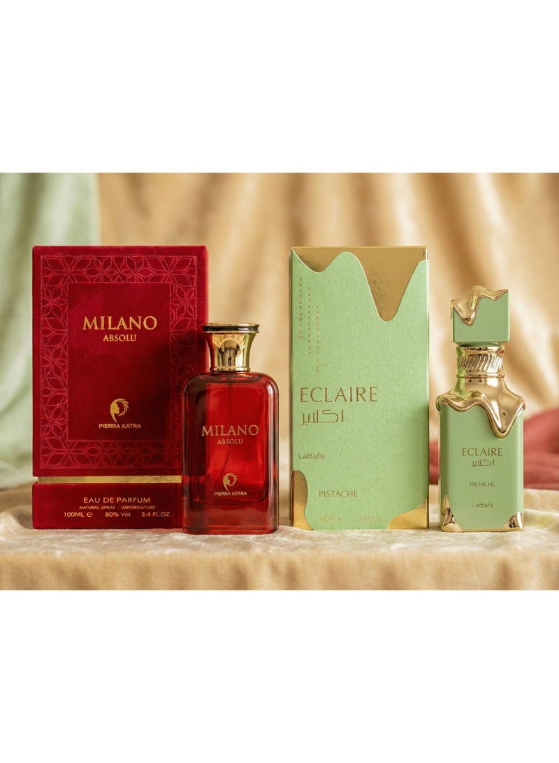 لطافة مجموعة هدايا عطر اكلاير بستاشي 100مل - ميلانو ابسلو 100 مل - Image 2