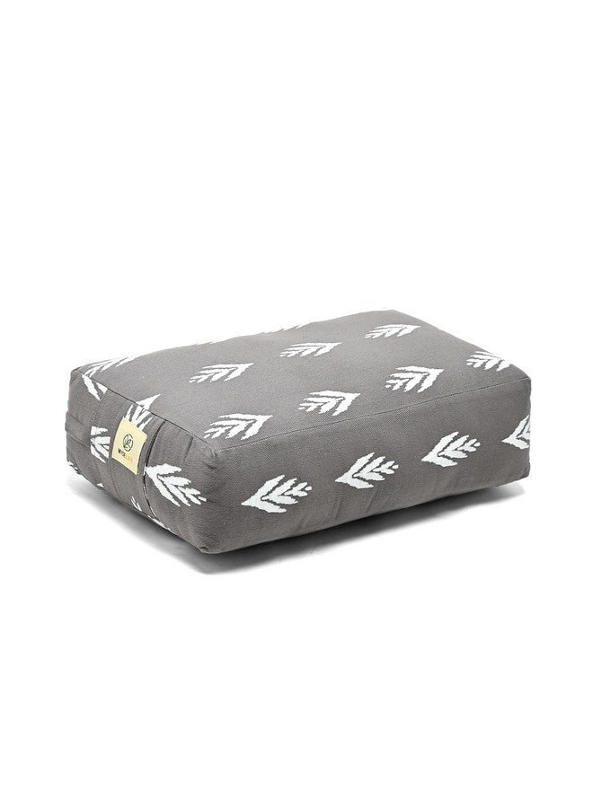 Wiselife Canvas Cotton Iyengar Yoga Bolster Pillow | Cotton Filled Cushion For Meditation, Yoga, Posture Correction, Asanas | Bolster With Removable & Washable Cover (Grey) - Image 1