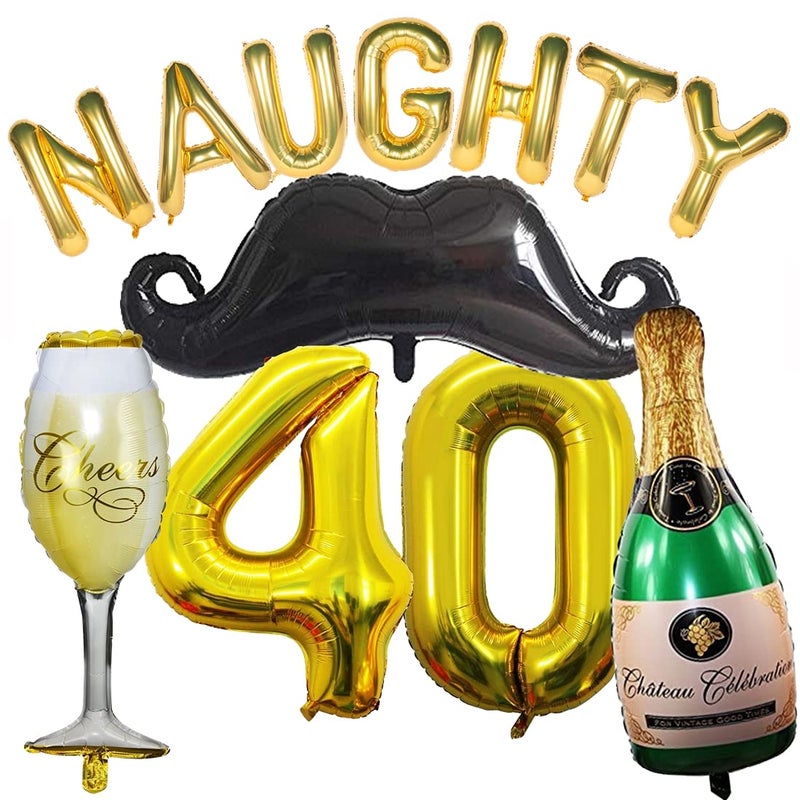 Atpata Funky Naughty 40 Foil Balloons Combo for 40th Birthday Party Themes & Decorations (Male) - Image 5