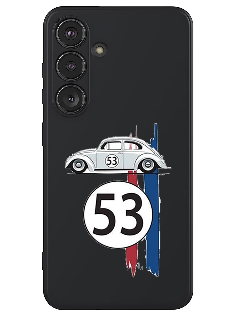 Theodor Protective Slim Fit Case Liquid Silicone Cover with Full Body Protection Anti-Scratch Shockproof Case For Samsung Galaxy S25 (Black) - Car 53 - Image 1