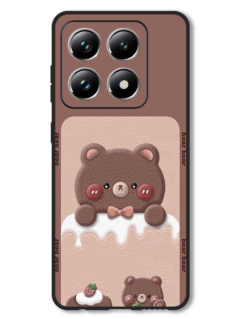 Theodor Case Compatible with Xiaomi 14T Pro Protection Shockproof Bumper Cover Bear Strawberry - Image 1