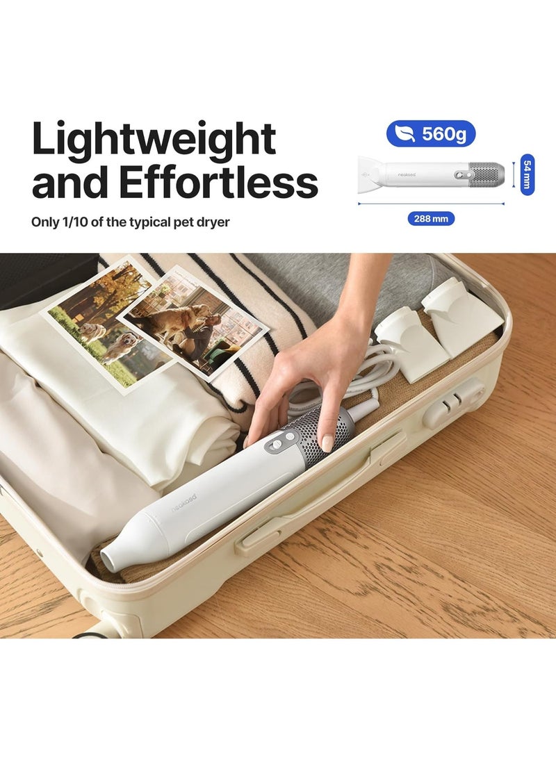نياكاسا مجفف نيكاسا F1 للعناية بالكلاب | مجفف شعر للحيوانات عالي السرعة، تجفيف سريع، خفيف الوزن 560 جم، هادئ، يحتوي على 8 أوضاع و3 فوهات – محمول للسفر - Image 5