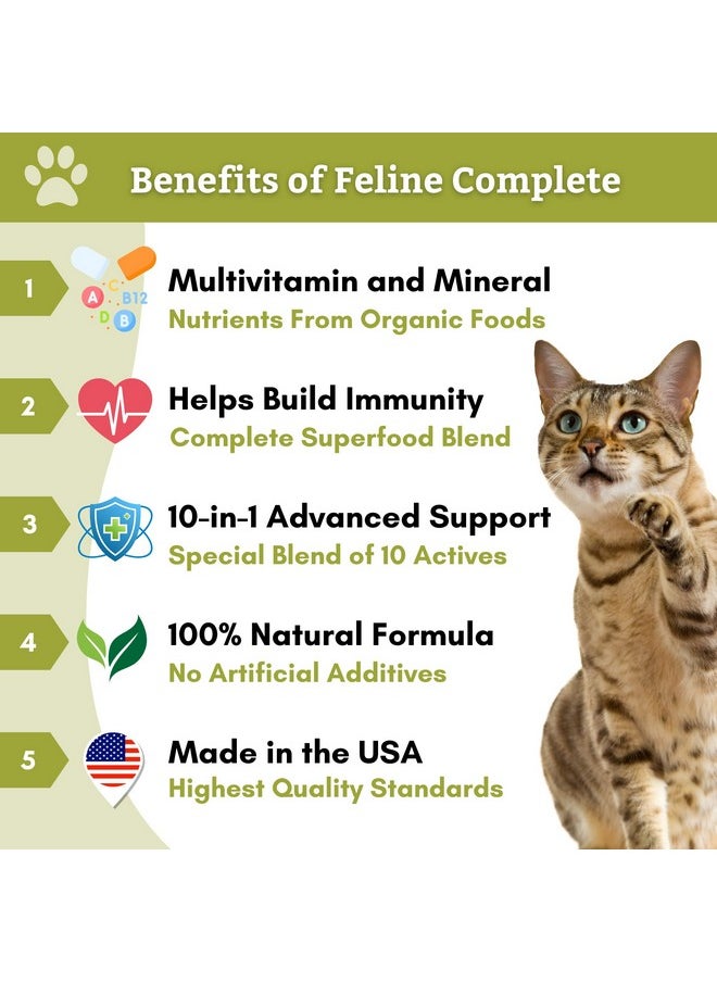 Wholistic Pet Organics Feline Complete: Cat Multivitamins Powder  4 Oz  Immune Support Supplements For Cats  Cat Probiotics, Minerals & Vitamins For Cats  Antioxidants For Cat Skin & Coat  - Image 2