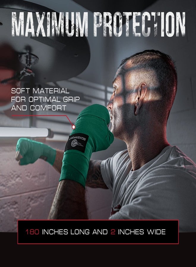 BOXERPOINT 180" Ringside Boxing Wraps for Men and Women | Boxing Hand Wraps for Boxing Gloves Men, Women, Muay Thai, Kickboxing, MMA - Professional Handwraps Breathable Boxing Glove Wraps | Green - Image 4