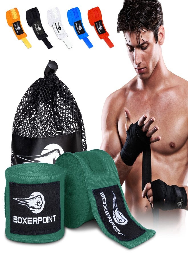 BOXERPOINT 180" Ringside Boxing Wraps for Men and Women | Boxing Hand Wraps for Boxing Gloves Men, Women, Muay Thai, Kickboxing, MMA - Professional Handwraps Breathable Boxing Glove Wraps | Green - Image 1