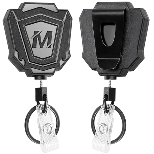 Maileto 2 Pack Heavy Duty Retractable Keychain with Belt Clip Retractable ID Badge Holder Reel with 31.5” Steel Cord, 9.0 oz - Image 1