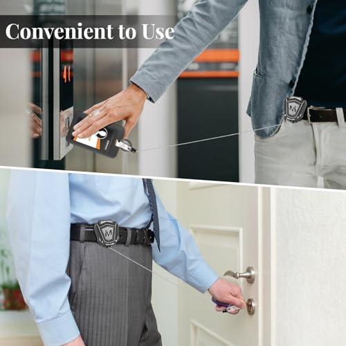 Maileto 2 Pack Heavy Duty Retractable Keychain with Belt Clip Retractable ID Badge Holder Reel with 31.5” Steel Cord, 9.0 oz - Image 4