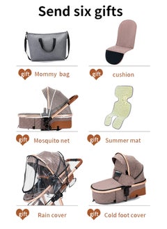 Bukela 3-in-1 Baby Travel System Stroller | Reversible Foldable Newborn Pram with Base | High-Landscape Adjustable Infant Pushchair | Portable Reclining Buggy (White)  - Image 2