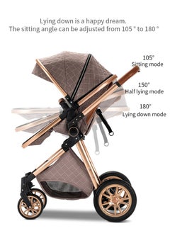 Bukela 3-in-1 Baby Travel System Stroller | Reversible Foldable Newborn Pram with Base | High-Landscape Adjustable Infant Pushchair | Portable Reclining Buggy (White)  - Image 4