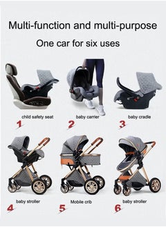 Bukela 3-in-1 Baby Travel System Stroller | Reversible Foldable Newborn Pram with Base | High-Landscape Adjustable Infant Pushchair | Portable Reclining Buggy (White)  - Image 5