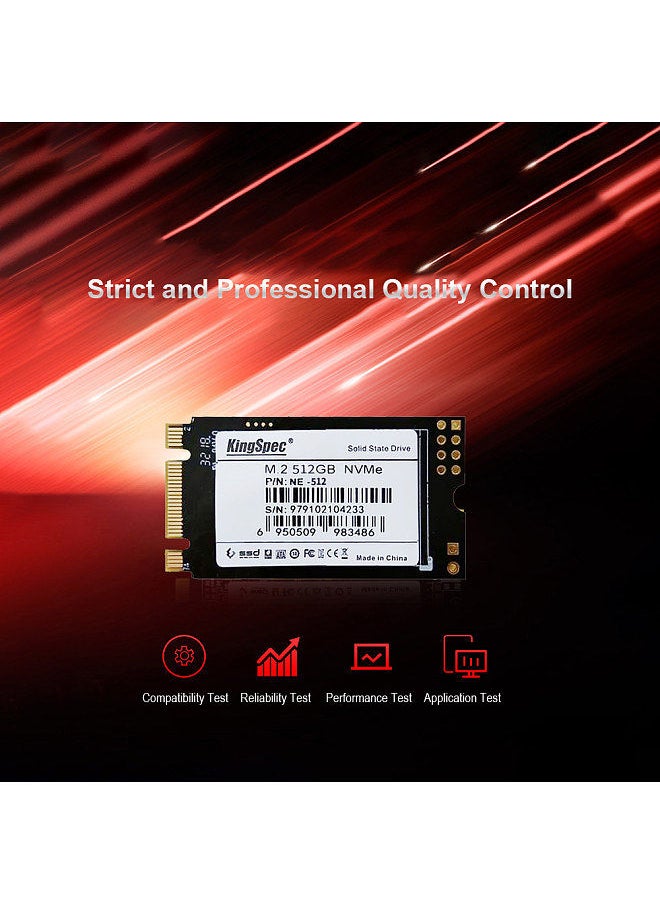 KingSpec - 512GB 2242 PCIe 3.0 NVMe M.2 3D NAND SSD Solid State Drive- Internal SSD (NE-512) - Image 1