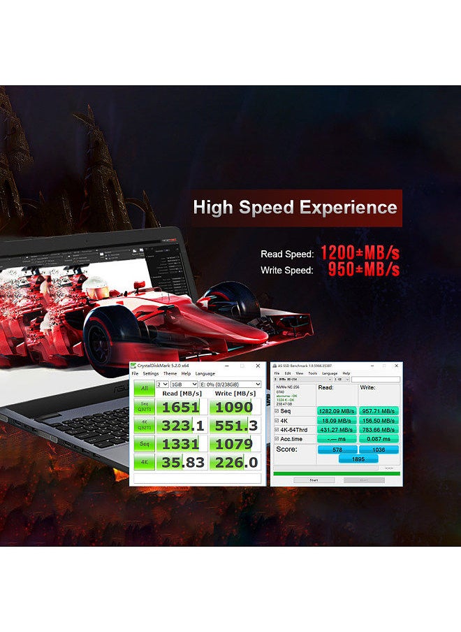 KingSpec - 512GB 2242 PCIe 3.0 NVMe M.2 3D NAND SSD Solid State Drive- Internal SSD (NE-512) - Image 1