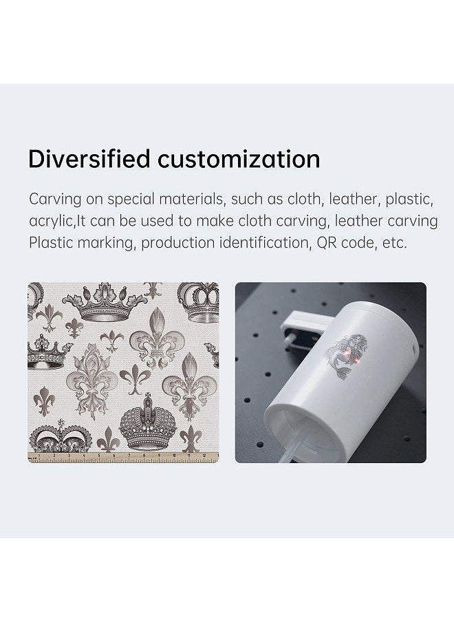 M4 Marking Machine Laser Engraver Infrared Laser Module and 5W Blue Light Laser Module 70x70mm Carving Area with Rotary Roller High Speed for Large Object Luggage Engraving