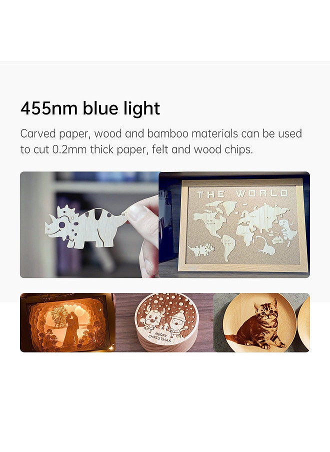 M4 Marking Machine Laser Engraver Infrared Laser Module and 5W Blue Light Laser Module 70x70mm Carving Area with Rotary Roller High Speed for Large Object Luggage Engraving