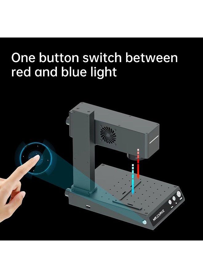 M4 Marking Machine Laser Engraver Infrared Laser Module and 5W Blue Light Laser Module 70x70mm Carving Area with Rotary Roller High Speed for Large Object Luggage Engraving