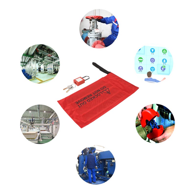 38mm Shackle Safety Padlock Lockout Tagout Lock with PVC Bag for Industrial Electrical Equipment - Image 1