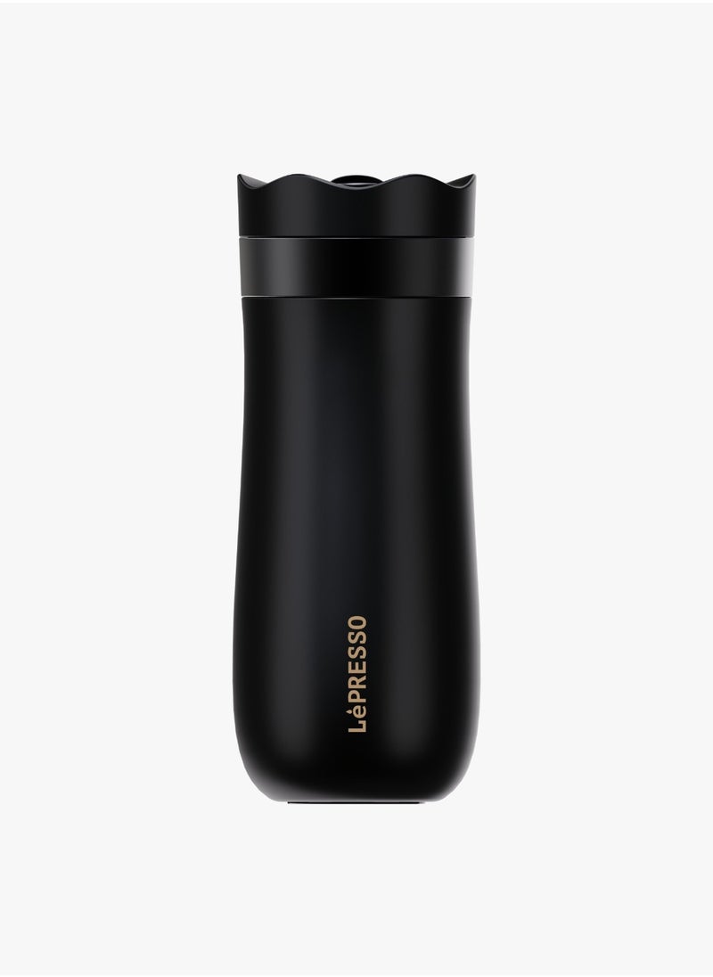 LePRESSO Insulated Mug with French Press / Brew Coffee Or Tea / Keeps Warm and Cold- Black  - Image 1