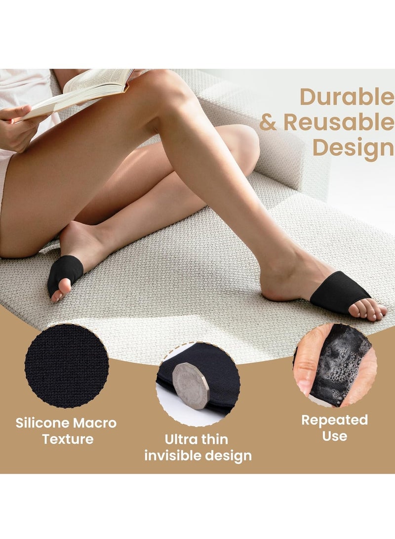 أونليماي فقط ضمادات مشط القدم للرجال والنساء، عبوة من قطعتين - وسائد لتخفيف آلام كرة القدم لالتهاب العظم السمسمي، وآلام مشط القدم، وورم مورتون العصبي - زوجان من الأكمام القماشية مع حشوات من الجل (أسود) - Image 5