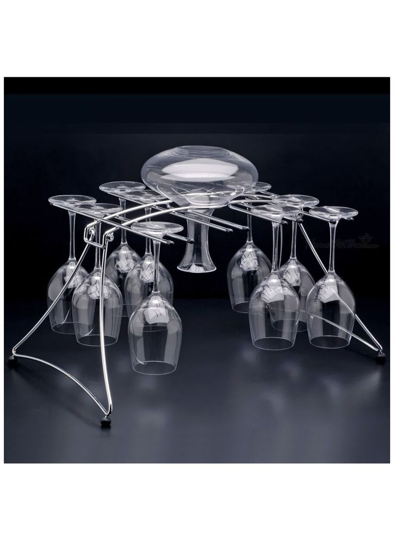 Generic - Large Stainless Steel Folding Decanter and Glass Dryer-Silver - Image 1