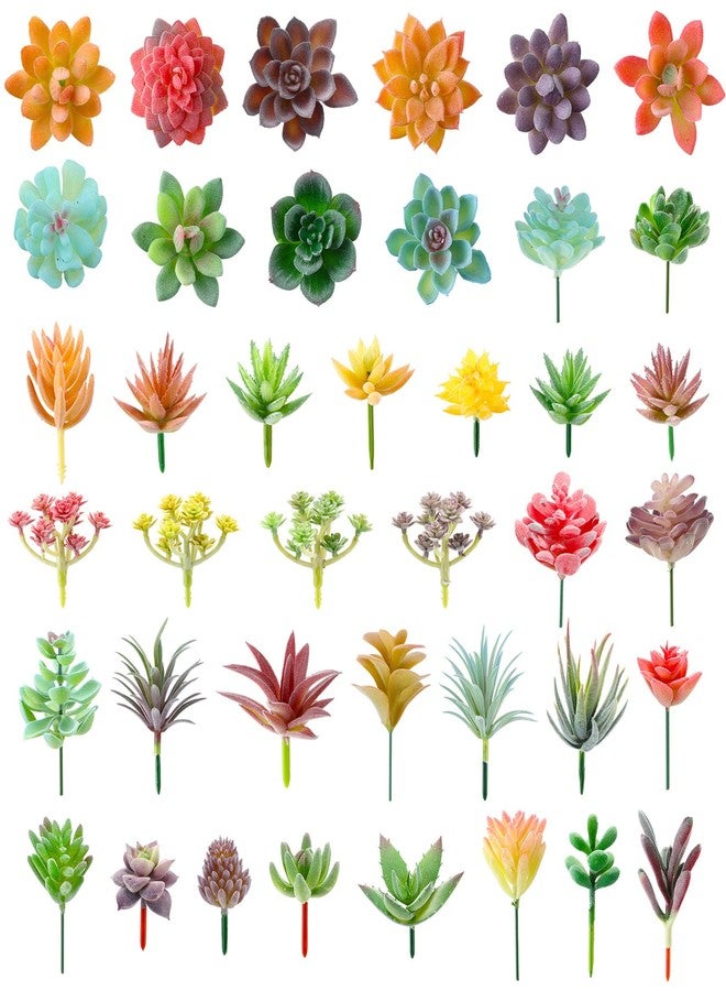 Yunsailing 40 Pieces Artificial Succulent Plants Faux Realistic Fake Unpotted Mini Succulents for DIY Garden Home Office Indoor Decor (Cute) - Image 1