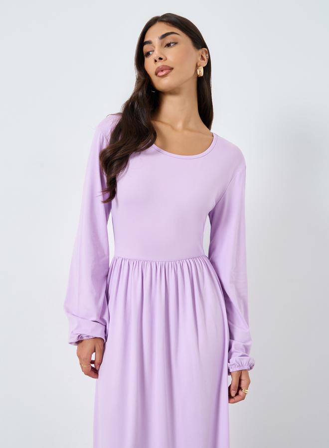 ستايلي فستان طويل بياقة سكوب - Image 2