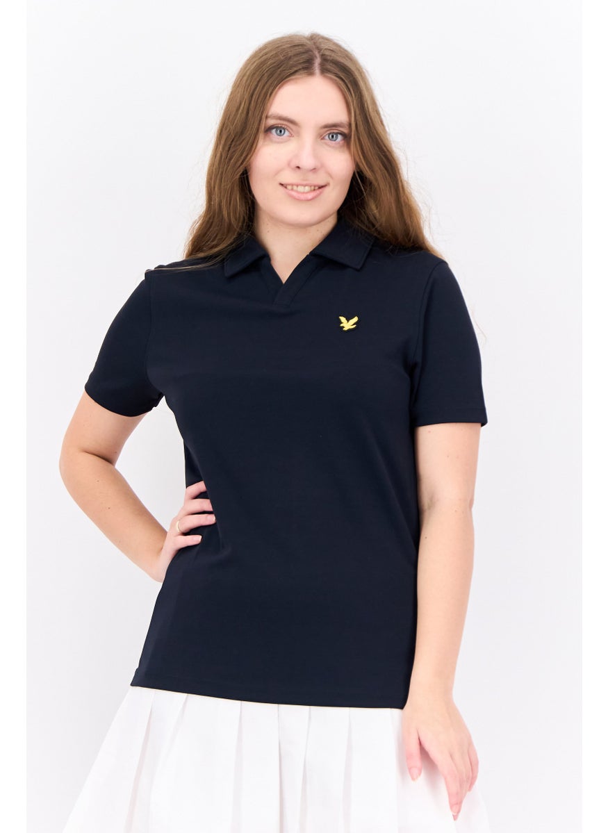 Women Regular Fit Embroidered Short Sleeve Polo Shirt, Black - pzsku/Z227360D3DECCCB477A8BZ/45/_/1738678973/10285021-cb67-407a-b789-6ca93cd9deb6