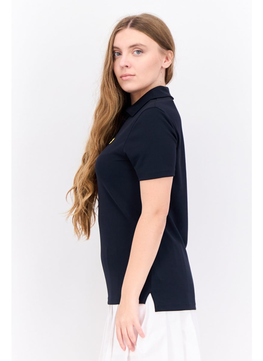 Women Regular Fit Embroidered Short Sleeve Polo Shirt, Black - pzsku/Z227360D3DECCCB477A8BZ/45/_/1738679201/81a88189-94f2-49bd-b688-b4910239a8e2