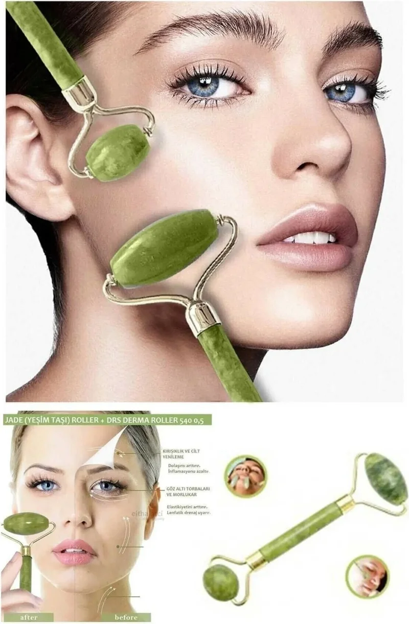 Mobee Jade Roller 2-Pack Jade Stone Facial Massager