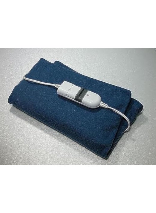 وسادة تدفئة كهربائية بفليس ناعم مع وحدة تحكم - علاج حراري سريع ومريح لتخفيف آلام العضلات والمفاصل (لون كحلي)