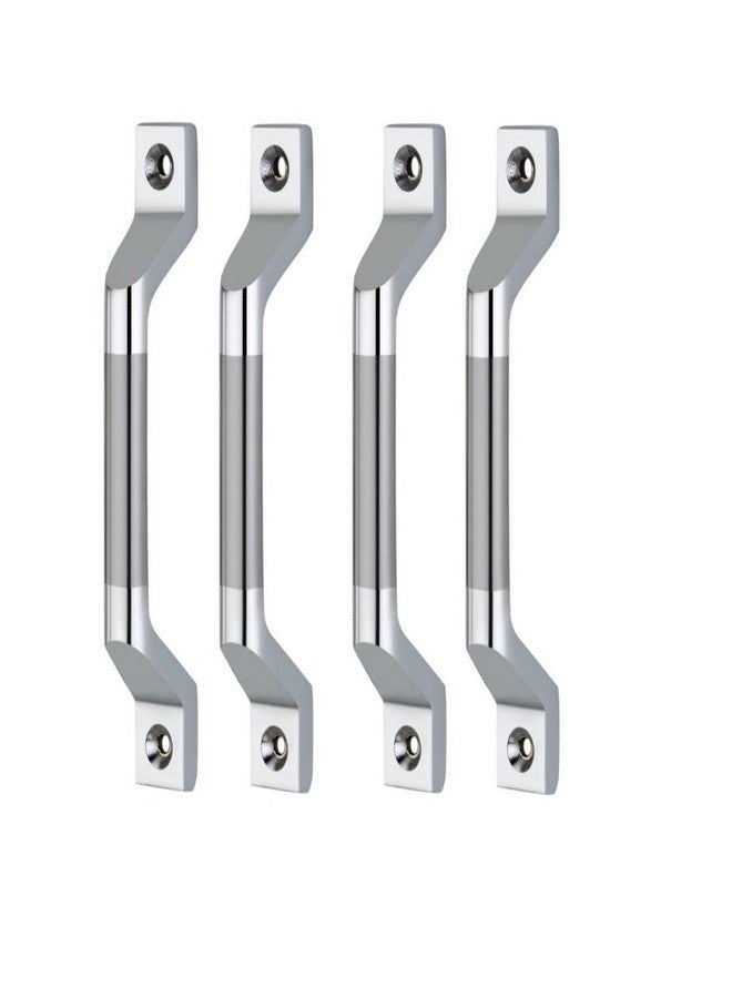 Allied Window Handle | Wardrobe Handle | Cabinet Handle | Chest Handle | Door Handle with Screw (6 ", 2 Tone Chrome Finish) - Pack of 4 - Image 1