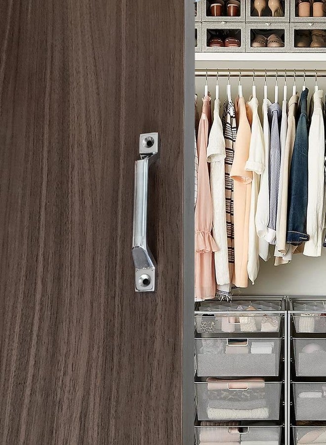 Allied Window Handle | Wardrobe Handle | Cabinet Handle | Chest Handle | Door Handle with Screw (6 ", 2 Tone Chrome Finish) - Pack of 4 - Image 2