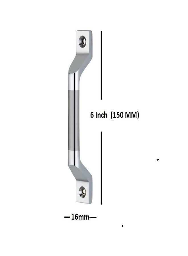 Allied Window Handle | Wardrobe Handle | Cabinet Handle | Chest Handle | Door Handle with Screw (6 ", 2 Tone Chrome Finish) - Pack of 4 - Image 4