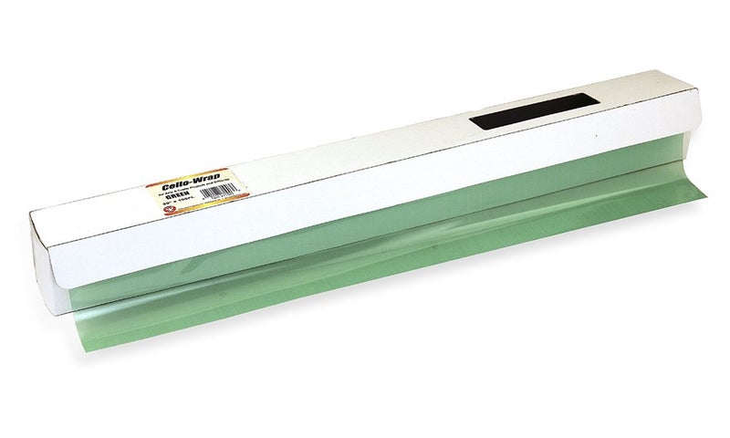 لفة سيلوفان من هايغلوس في صندوق قاطع سهل للحرف والهدايا والسلال 20 بوصة × 100 قدم - أخضر