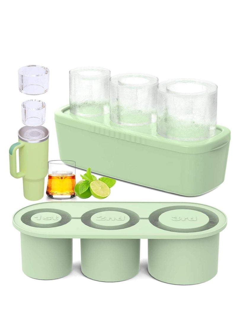 ZIMNEST - Stanley Cup ice Mold, Silicone ice Cube Set with lid Makes 3 Hollow Cylinder Ice Cube Molds for 30-40 oz,Stanley. Ice Making Silicone Mold for Stanley and Tumblers - Image 1