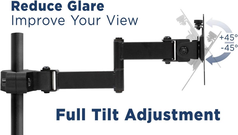 Mount-It! Universal Full Motion Steel Pole Mount with Articulating Arm and Removable VESA Plate for 17 to 32 Inch Monitors & TVs, VESA 75x75 & 100x100 Compatible, Black (MI-391) - Image 5