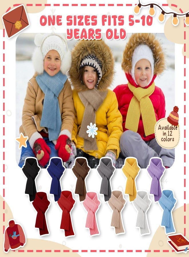 Croloose 16 Pcs 16/24 Pcs Kids Warm Winter Scarf Bulk Knit Children Soft Neck Warmer Wrap Outdoor for Toddlers Boys Girls 5-10 Year (Gray,Pink,Beige,Yellow) - Image 5
