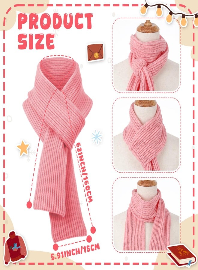 Croloose 16 Pcs 16/24 Pcs Kids Warm Winter Scarf Bulk Knit Children Soft Neck Warmer Wrap Outdoor for Toddlers Boys Girls 5-10 Year (Gray,Pink,Beige,Yellow) - Image 2