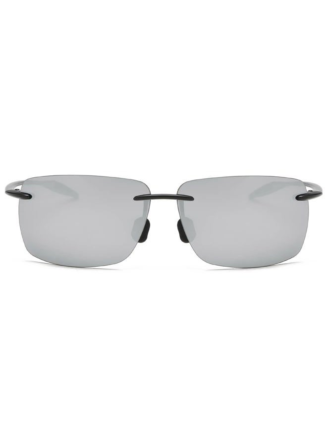 MIRYEA Rimless Polarized Sports Sunglasses for Men Women Driving Cycling Running Fishing Golf 100% UV Protection Sun Glasses Fashion Unisex Shades Retro Eyeglasses Anti Glare Classic Mirror Lens Eyewear - Image 1