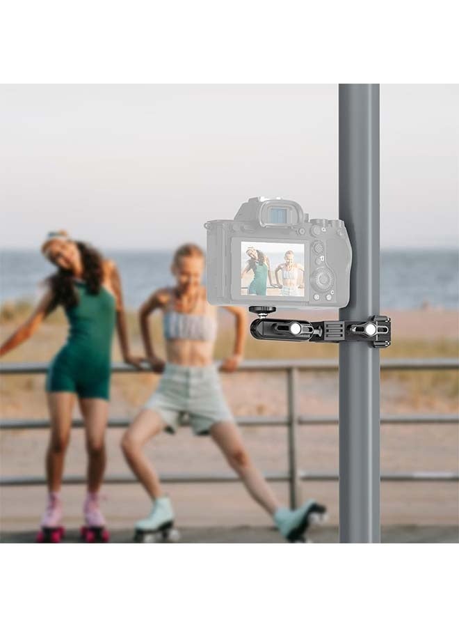 NEEWER Super Clamp with 3" Dual Ballhead Magic Arm, Cold Shoe, 1/4" Threads, Phone/Action Camera Mount Adapter for Desk Tripod Tube Crossbar Gimbal Rods Compatible with SmallRig GoPro DJI, ST83 - Image 2