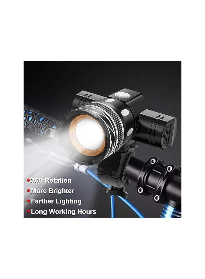 Greneric Bike Light, Super Bright Rechargeable Front Headlight for Cycling Outdoor, Waterproof Bicycle Headlight with 3 Light Mode Options - Image 2