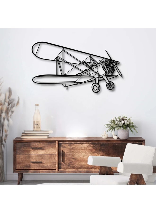 Metal wall decor featuring an airplane-shaped design: Boeing-Stearman Model 75 - Image 1