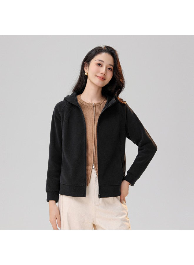 Flying in the snow Soft, Skin-friendly, Warm, Trendy, Minimalist Women's Hooded Jacket 2025 Spring And Autumn New Women's Jacket - Image 3